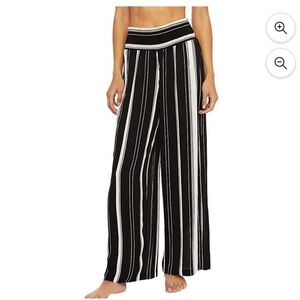 Ralph Lauren BLACK WHITE Striped Pull-on Swim Cover-up Pants